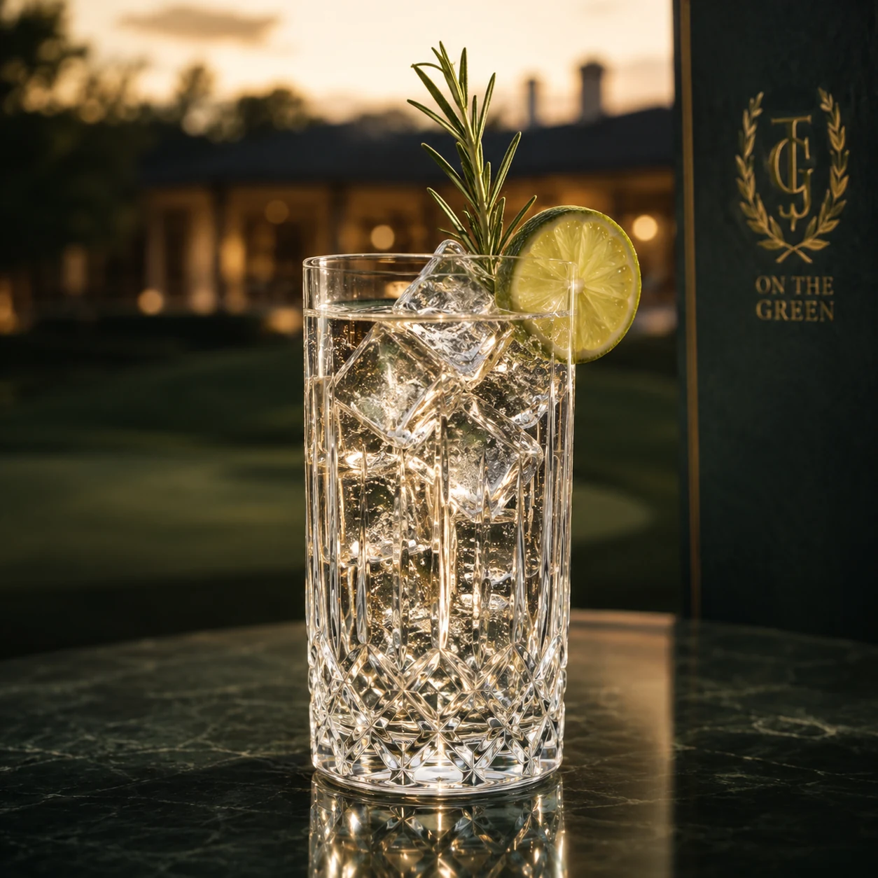 On The Green vodka cocktail presentation